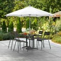 Lancaster Table & Seating 9' White Crank Lift Auto Tilt Aluminum Umbrella 164UMBTL09WH